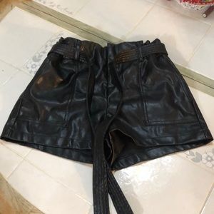 Faux leather shorts